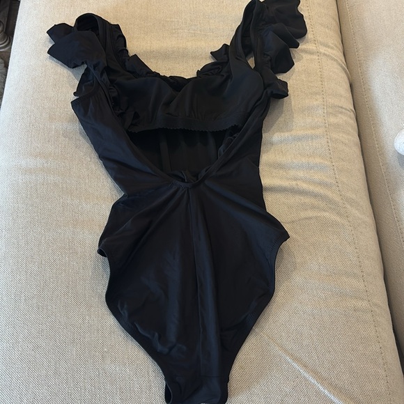 Like new J.crew ruffled one piece black bathing suit - Picture 6 of 6